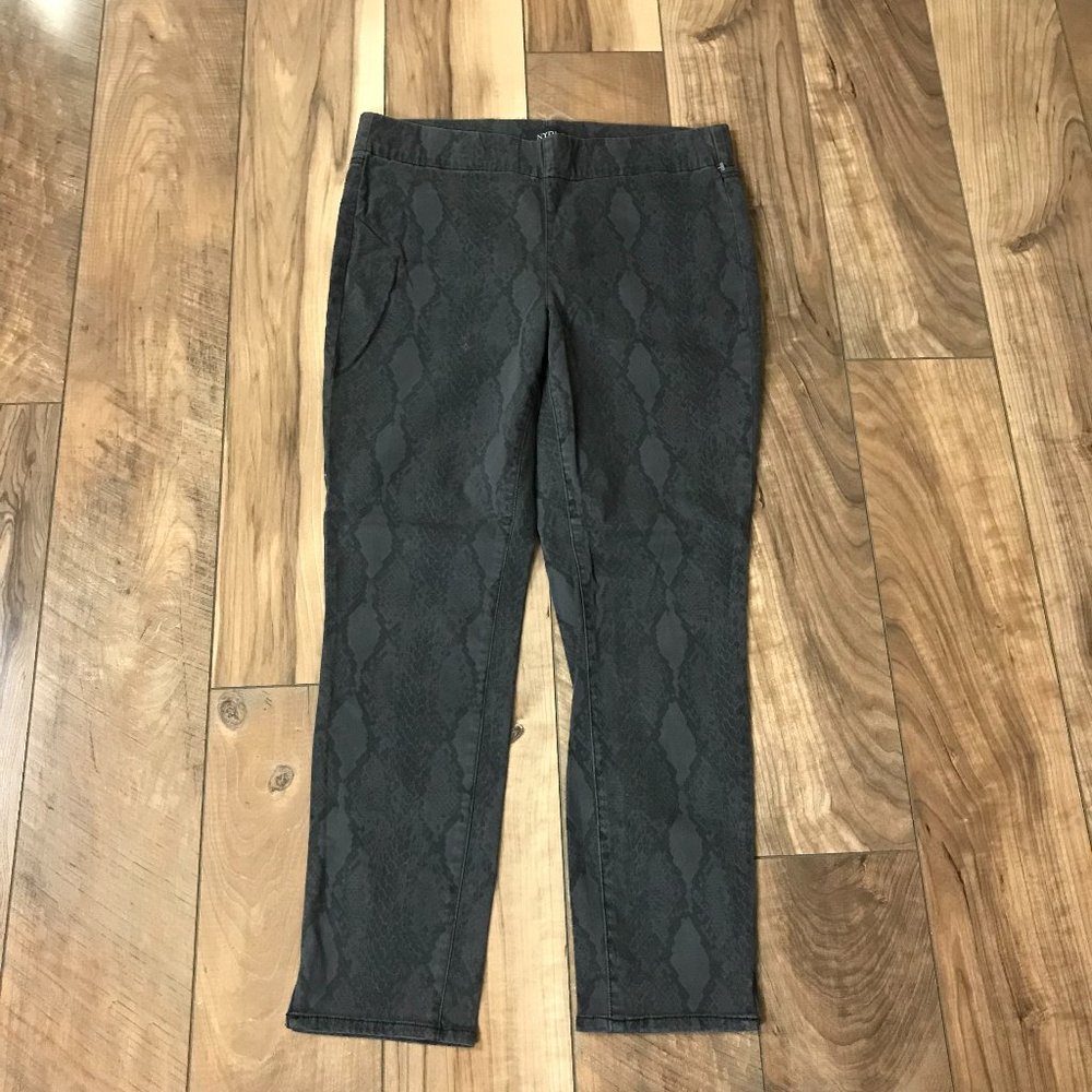 NYDJ Gray Animal Print Leggings Pants Size 8